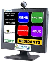 Un écran tactile, des icônes très larges et une webcam : c'est Magui. © Simplistay