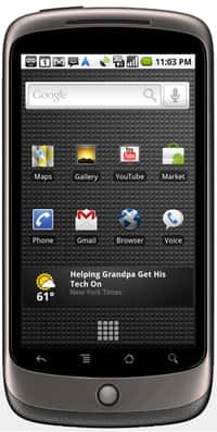 Seuls les téléphones équipés d’une version d'Android antérieure à la 2.2.2 ont été infectés. Ici-dessus, le Nexus One de Google lancé en janvier 2010 et animé par la version 2.1 d’Android. © Google