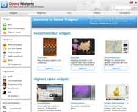 Une gamme de Widgets sur le site d'Opera Software.