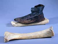 Une chaussure sur un patin à glace, datée du 11ème ou douzième siècle, conservée à Saint-Denis (Seine-Saint-Denis). © Jacques Mangin/Unité d'archéologie de la ville de Saint-Denis