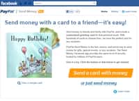 Une nouvelle application Facebook permet de transférer de l'argent à un ami, via PayPal, sans frais. © PayPal-Facebook