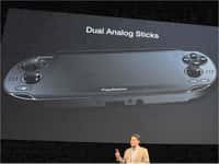 La présentation de la nouvelle PSP, appelée NGP, lors de la conférence de presse de Sony. © AV Watch, Japon