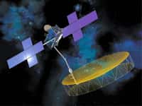 Terre Star-1, un satellite de 6.910 kg, à l'imposante antenne, se trouve désormais en orbite géostationnaire. © TerreStar