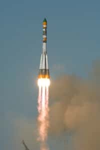 Baïkonour, 14 septembre 2007. Une fusée Soyouz-U emporte vers l’espace la mission Foton M3. © Esa / S. Corvaja 2007