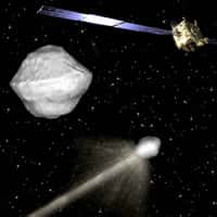 Bien que l'objectif principal de la mission Aida est de dévier un astéroïde, elle comportera également un important volet scientifique. L'impact contre l'astéroïde devrait former un cratère, et l'on s'attend à ce qu'il éjecte de la matière du sous-sol, que la sonde pourra étudier. © Esa