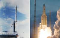 D'Ariane 1 à Ariane 5, cette famille de lanceur a assuré à l'Europe trois décennies d'accès indépendant à l’espace. Crédits Esa / Cnes / Arianespace - Service optique CSG
