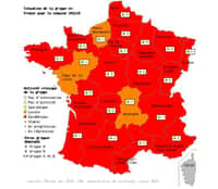 L'épidémie de grippe affecte toute la France. Seules 3 régions ne sont pas au-dessus du seuil épidémique, fixé à 147 cas pour 100.000 habitants : la Haute-Normandie, les Pays de la Loire et l'Auvergne. © Grog