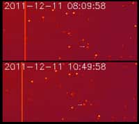 La sonde Stereo B a photographié le déplacement de la comète C/2011 W3 le 11 décembre dernier. © Nasa/Stereo	