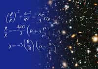Les équations d'Einstein pour la cosmologie du modèle standard contiennent un terme décrivant ce que l'on peut interpréter comme une énergie particulière dans l'Univers. L'étude des galaxies a montré que ce terme existait bien,&nbsp;on dit souvent qu'il s'agit de l'énergie noire, qui accélère l'expansion du cosmos depuis quelques milliards d'années. © Shane L. Larson