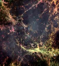 Cette image en haute résolution prise par la caméra à champ large de Hubble montre la structure filamenteuse de la nébuleuse du Crabe. Crédit Nasa/Hubble