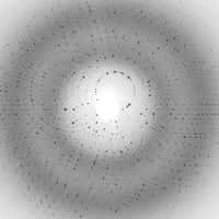 Une des figures de diffraction obtenues avec des impulsions de rayons X durant 80 microsecondes. Crédit : Gergely Katona / Science
