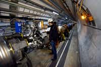 Intérieur du secteur 3-4 du tunnel du LHC, à l'endroit où est survenu le dysfonctionnement du 19 septembre. Crédit : Cern