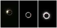 Trois images de l'éclipse du 11 août 1999. © Jean-Baptiste Feldmann