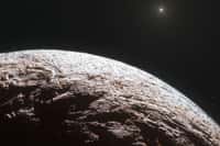 Cette vue d'artiste montre la surface de la planète naine lointaine Makémaké. © ESO