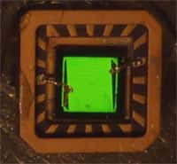 Cette Led verte à base de phosphure de gallium-indium a été élaborée par les chercheurs du National Renewable Energy Laboratory. © NREL