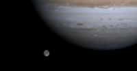Ganymède, la plus grande lune du Système solaire à côté de Jupiter, en décembre 2000. © Cassini, Nasa