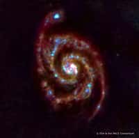 Un zoom de Herschel sur M51. Crédit : Esa