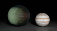 Illustration de Kepler-7b, exoplanète une fois et demie plus grande que Jupiter. Les observations indiquent une couche nuageuse sur sa façade ouest. © Nasa, JPL-Caltech, MIT