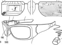 Fin 2012, le Bureau des brevets et des marques américain a accordé un brevet à Microsoft. Il décrivait une paire de lunettes à l’allure grossière capable d’afficher des informations complémentaires selon le contexte. © Microsoft, USPTO