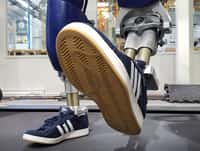 Chaussé de ses baskets, Durus, le robot bipède de l’Amber Lab, est capable de marcher avec une aisance quasi humaine. © Christian Hubicki, Georgia Tech
