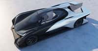 Faraday Future a dévoilé son prototype de voiture électrique sportive FFZero1 lors du CES, à Las Vegas. Visuellement spectaculaire, l’engin est avant tout un outil de communication pour lancer la marque. © Faraday Future