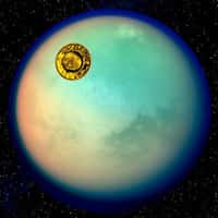 Huygens en approche de Titan(Crédits : ESA-D. DUCROS)