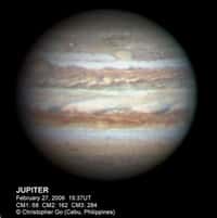 Jupiter et ses deux taches rouges...