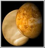 Vue de la planète Venus en visible et radar. Crédit NASA.