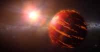 Des chercheurs de l’université de Californie (États-Unis) ont découvert une exoplanète qui traîne derrière elle une queue formée par du gaz qui s’échappe de son atmosphère. © dottedyeti, Adobe Stock