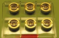 Des prototypes de lentilles gamma en or étudiés par les chercheurs. © Dietrich Habs