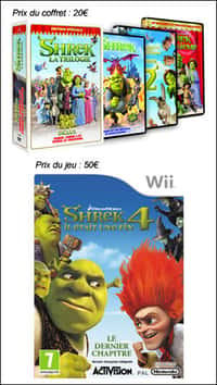 Des coffrets DVD de la trilogie de Shrek et des jeux Wii à gagner. Crédits : Shrek Forever After TM & © 2010 DWA LLC.
