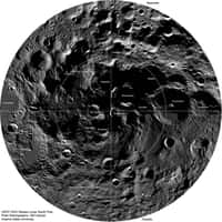 Le pôle Sud lunaire tel qu'il a été reconstitué à partir des images obtenues par l'orbiteur LRO. Crédit Nasa/GSFC/Arizona State University
