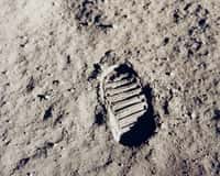 Une trace de pas humain sur la Lune laissée le 21 juillet 1969. © Nasa