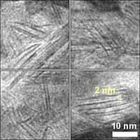 Les nanofeuillets vus au microscope électronique.&nbsp;©&nbsp;Brookhaven National Laboratory