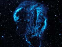L'observatoire astronomique américain Galex a photographié en ultraviolet l'ensemble du rémanent de supernova dans la constellation du Cygne. © Nasa