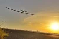 Le SI2 en vol. C'est cet appareil qui effectue actuellement la tentative de tour du monde. © Solar Impulse