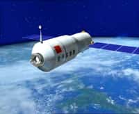 Premier module orbital lancé par la Chine, Tiangong-1 préfigure la station spatiale que projette de construire la Chine vers 2020. © CNSA