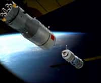 Tiangong-1, dont le lancement est prévu entre le 27 et le 30 septembre, devrait être rejoint en orbite par une capsule Shenzhou inhabitée pour s'y amarrer. © Cast