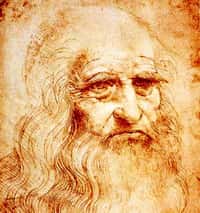 Autoportrait de Léonard de Vinci, auteur de La bataille d’Anghiari, la fameuse fresque perdue. © Domaine public