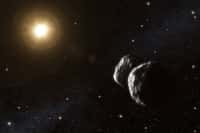 Une vue d'artiste de la probable forme de l'astéroïde 234 Barbara. Crédit : ESO/L. Calçada