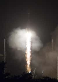 Deuxième mission et deuxième succès pour le lanceur russe Soyouz qui a décollé de son nouvel Ensemble de lancement Soyouz au Centre spatial guyanais, situé sur la commune de Sinnamary. © Esa/Cnes/Arianespace-Service Optique CSG