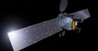 Vu d'artiste d'Hispasat 36W-1, le premier satellite a utilisé la nouvelle petite plateforme de télécommunications de l’Agence spatiale européenne. Elle a été développée par OHB System AG (Allemagne) dans le cadre du programme ARTES de l'ESA. © ESA