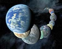 Le compteur des exoplanètes a dépassé la barre des 4.000. Dans le lot se cachent certainement un cortège de mondes potentiellement habitables, telles que les exoplanètes imaginées ici dans cette vue d’artiste. © Nasa/JPL-Caltech/R. Hurt (SSC-Caltech)