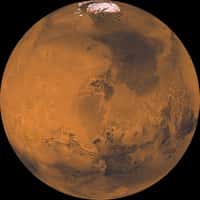 Près de 1.000 images capturées par l'orbiteur Viking ont été combinées pour produire cette vue de Mars, à une résolution de 1 km/pixel (© Nasa/JPL-Caltech/USGS)
