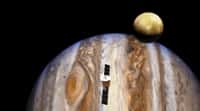 Une vue d'artiste de la sonde Juice qui rejoindra Jupiter et ses satellites. © ESA, AOES