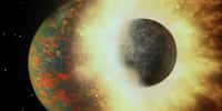Dans sa prime jeunesse, environ 100 millions d’années après sa naissance, la Terre serait entrée en collision avec une protoplanète comparable à Mercure. © A. Passwaters, Rice University, Nasa, JPL-Caltech