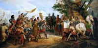Des rois capétiens, Philippe Auguste est celui qui a le plus considérablement agrandi le royaume. Peinture de Horace Vernet (1789 - 1863). © PHGCOM, Wikimedia Commons, Domaine Public