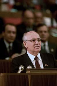 Mikhaïl Gorbatchev, secrétaire général du Parti communiste d'URSS de 1985 à 1991, est à l'origine de la fin de la guerre froide. © Vladimir Vyatkin, Wikimedia Commons, cc by sa 3.0