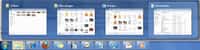 La barre des tâches entièrement revue dans son ergonomie, ici des miniatures des fenêtres d'une application s'affichent en cliquant sur son icone © Futura-Techno