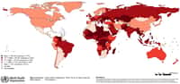 Carte d'incidence de la rougeole dans le monde basée sur les données rapportées à l'OMS de mars 2018 à février 2019. © WHO